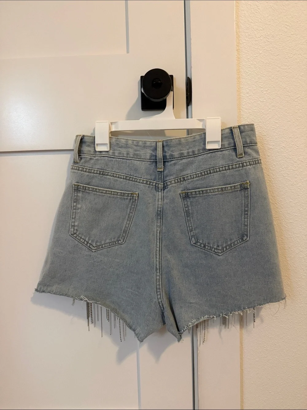 Denim Fringe Shorts